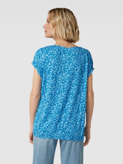 Tom Tailor T-Shirt mit Viskose-Anteil und Allover-Muster Blau 5