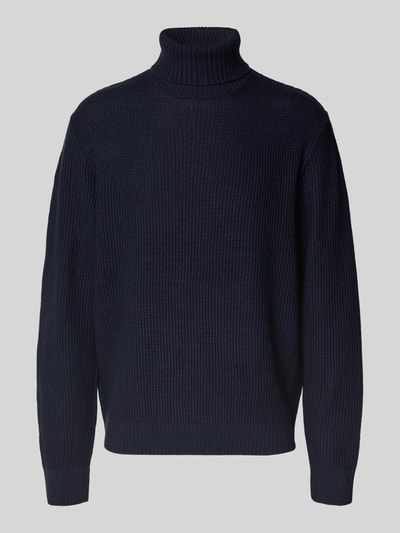Jack & Jones Rollkragenpullover mit Strukturmuster Modell 'ROY' Marine 2