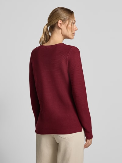 Tom Tailor Regular Fit Pullover aus reiner Baumwolle Bordeaux 5