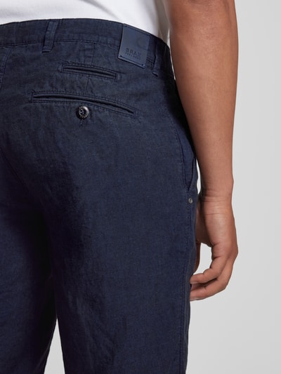 Brax Leinenhose mit Gesäßtaschen Dunkelblau 3