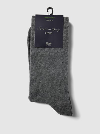 Christian Berg Men Socken mit elastischen Bündchen im 2er-Pack Mittelgrau 3