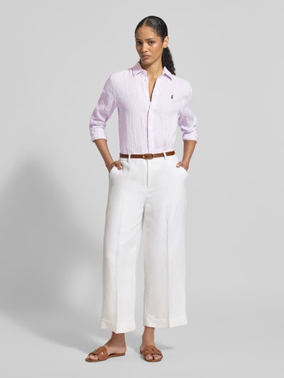 Polo Ralph Lauren Hemdbluse aus reinem Leinen Rosa 1