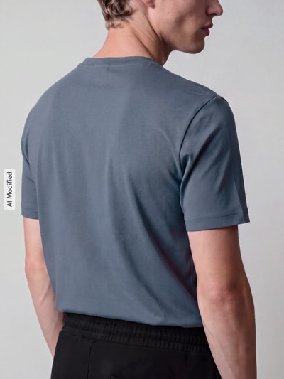 BOSS Orange T-Shirt mit dezentem Logo-Schriftzug Blau 3
