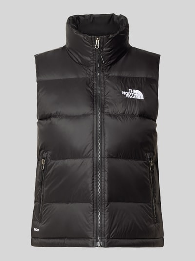 Produktfoto, schwarze Steppweste mit Label-Stitching, Stehkragen und Reißverschlusstaschen, HYDRENALITE DOWN A-LINE von The North Face, Regular Fit