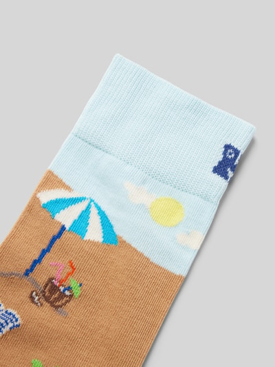 Happy Socks Socken mit Label-Print Aqua 2