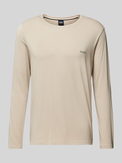 BOSS Longsleeve mit Label-Stitching Modell 'Mix&Match' Sand 2