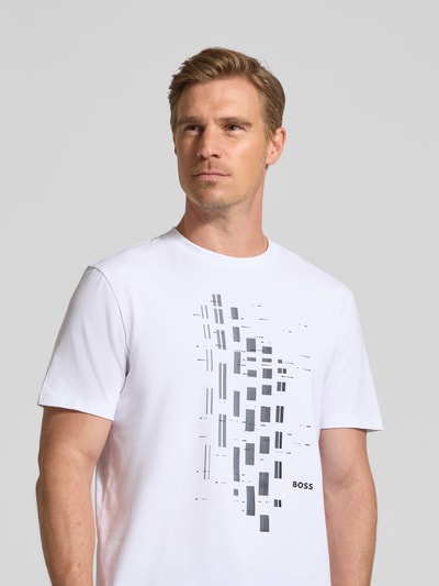 BOSS Green T-shirt o kroju relaxed fit z mieszanki bawełny model ‘TEE’ Biały 3