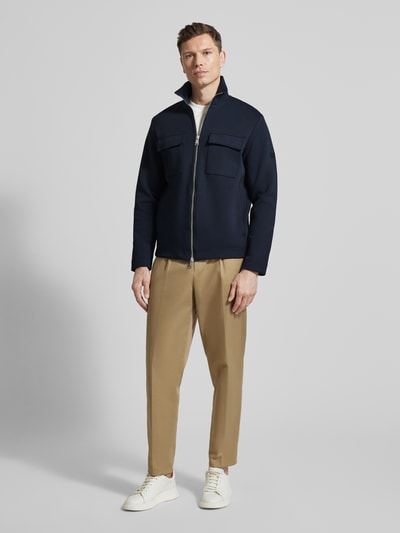 Marc O'Polo Bluza rozpinana o kroju regular fit z mieszanki bawełny Granatowy 1