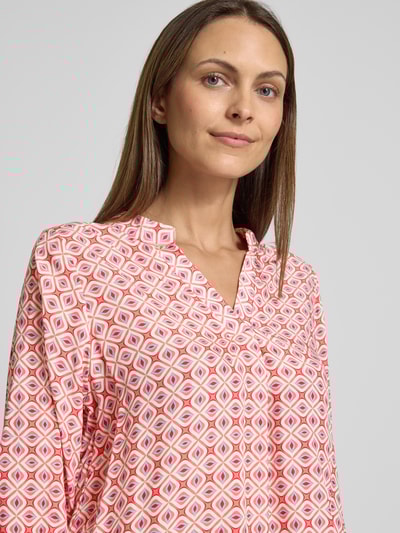 ZABAIONE Relaxed fit blouse met tuniekkraag, model 'Mi44mii' Felroze - 3