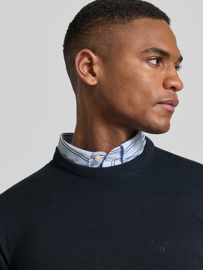 Barbour Regular Fit Strickpullover aus reiner Baumwolle Modell 'PIMA' Dunkelblau 3