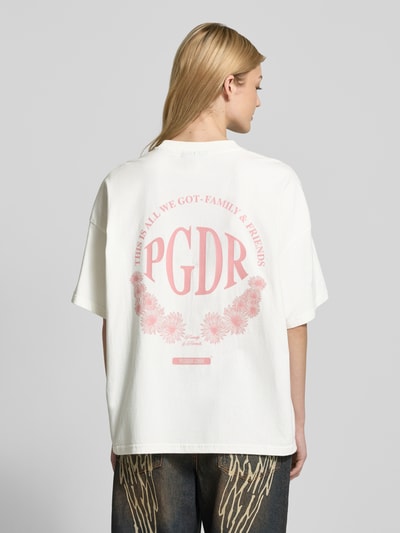 Pegador Oversized T-shirt met labelprint, model 'KIMI' Ecru - 5