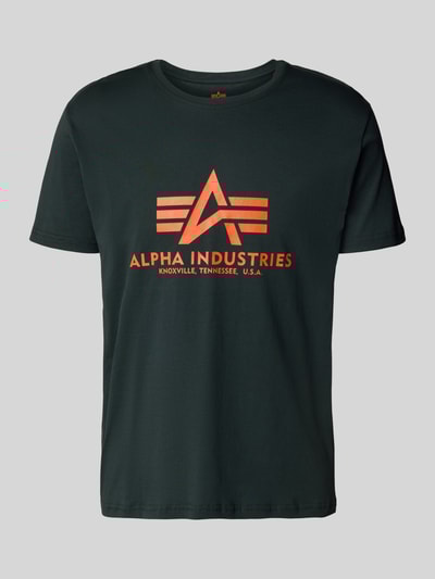 Alpha Industries T-Shirt mit Label-Print Petrol 2