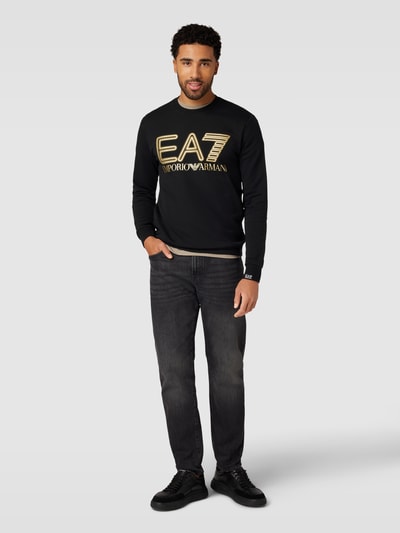 EA7 Emporio Armani Sweatshirt met labelprint Zwart - 1