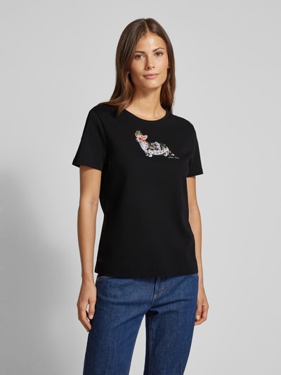 Marc Cain T-shirt met ronde hals Zwart - 4