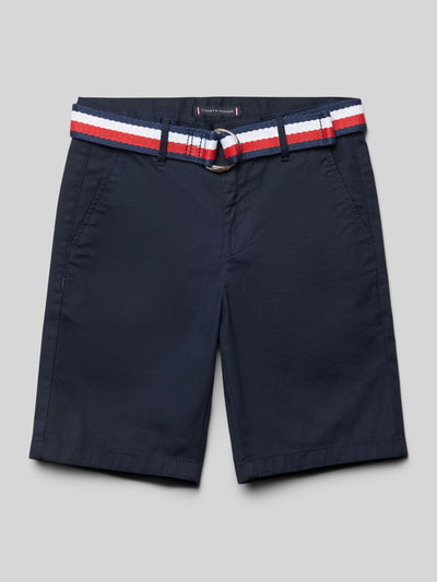 Tommy Hilfiger Teens Bermuda met stoffen ceintuur Marineblauw - 1