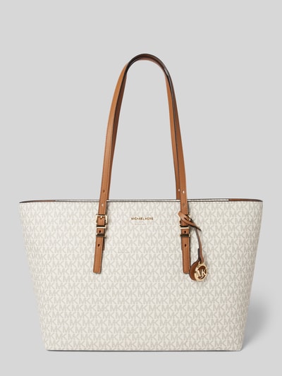 MICHAEL Michael Kors Torebka z zawieszką z logo model ‘QUINN’ Écru 2
