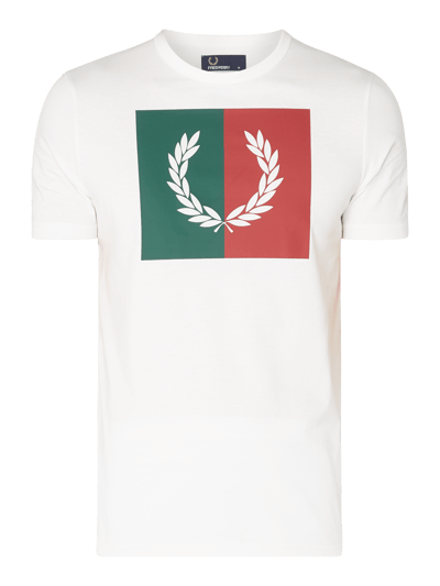 Fred Perry T-shirt z nadrukiem z logo  Złamany biały 2