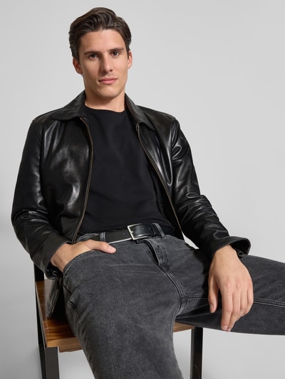 Casual Friday T-shirt met geribde ronde hals Zwart - 3