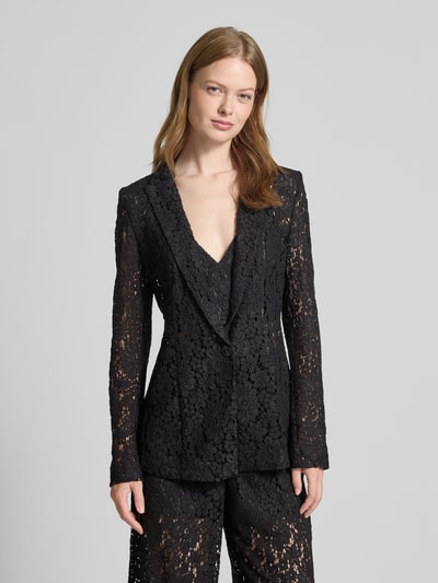 Jake*s Cocktail Żakiet z koronką szydełkową Czarny 4
