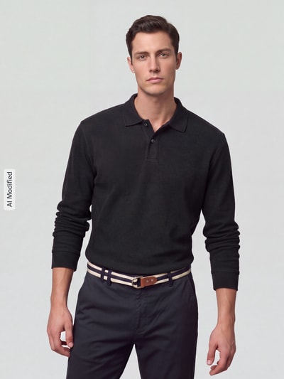 BOSS Orange Poloshirt mit strukturierter Piqué-Oberfläche Black 4