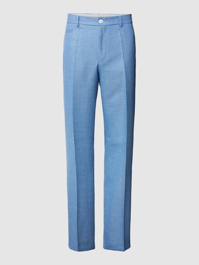 BOSS Slim fit pantalon met persplooien, model 'Lennon' Blauw - 2