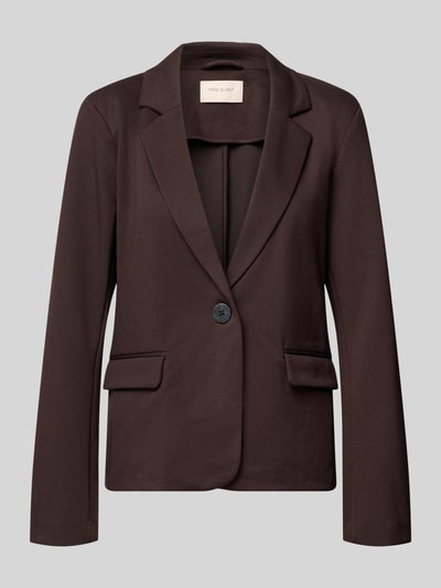 Produktfoto, Regular Fit Blazer mit Viskose-Anteil Modell 'Nanni' von FREE/QUENT, dunkelbraun, Klappentaschen, Knopfverschluss, Reverskragen