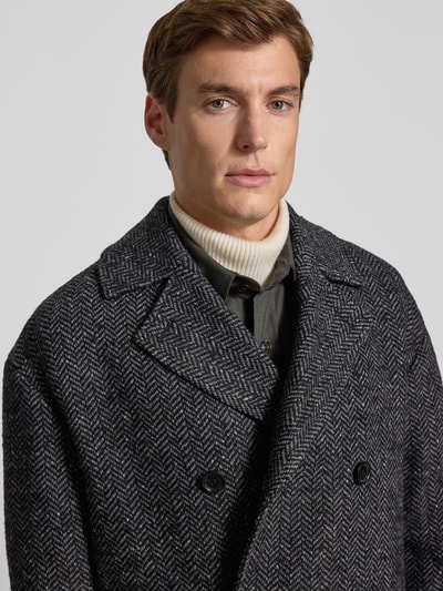 Matinique Regular fit lange wollen jas met viscose, model 'Bullmer' Antraciet - 3