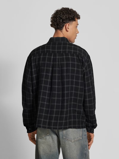 WEEKDAY Oversized Freizeithemd aus Viskose-Baumwoll-Mix mit Leinen-Anteil Black 5