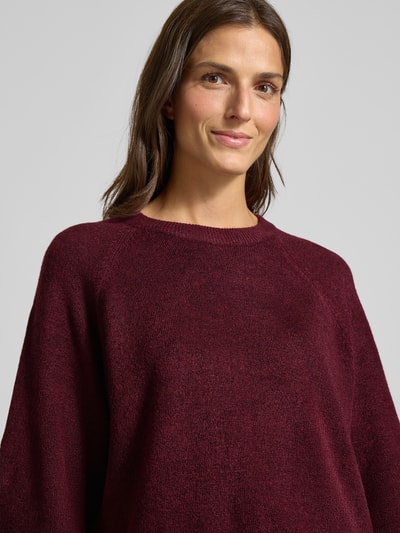Soyaconcept Strickpullover mit 1/2-Arm Modell 'ORLEAN' Bordeaux Melange 3