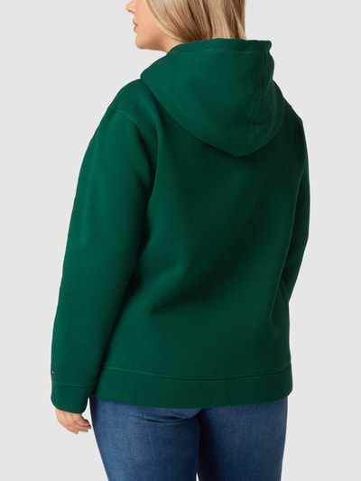 Tommy Hilfiger Curve PLUS SIZE hoodie met labelstitching Donkergroen - 5