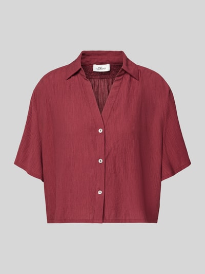 Produktfoto, bordowa bluzka z krótkim rękawem o pudełkowym kroju z mieszanki wiskozy, Boxy Fit Kurzarmbluse aus Viskose-Mix von s.Oliver RED LABEL, damska