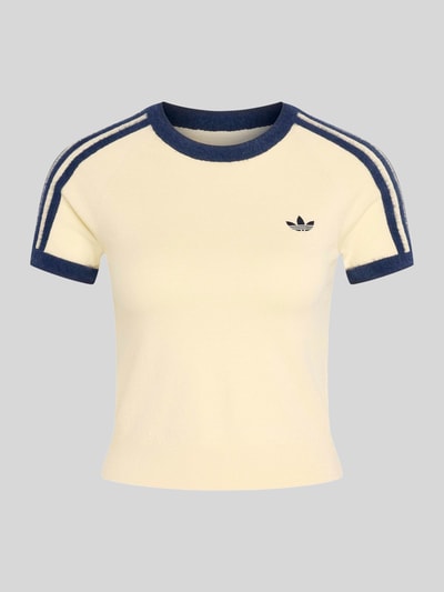 adidas Originals Slim Fit T-Shirt aus Viskose-Mix Ecru 2