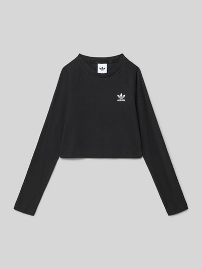 adidas Originals Bluzka z długim rękawem i drobnym prążkowaniem Czarny 1