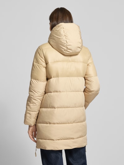 Christian Berg Woman Selection Gewatteerde lange jas met steekzakken en ritssluitingen opzij Zand - 5