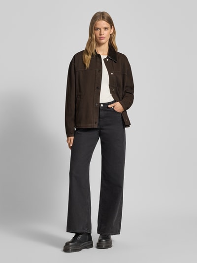 Gina Tricot Kurtka z listwą guzikową Ciemnobrązowy 1