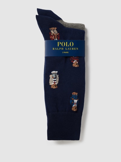 Polo Ralph Lauren Underwear Socken mit Label-Detail im 2er-Pack Modell 'ALL OVER BEAR' Dunkelblau 3