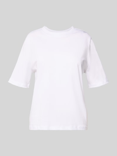 Produktfoto, Regular Fit T-Shirt aus reiner Baumwolle Modell 'ASSIA' von Selected Femme, jednokolorowy damski t-shirt z ozdobnymi szwami, okrągły dekolt, krótki rękaw, wykończenie: dżersej, materiał: czysta bawełna