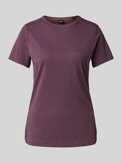 BOSS Orange T-Shirt mit Label-Detail Aubergine 2