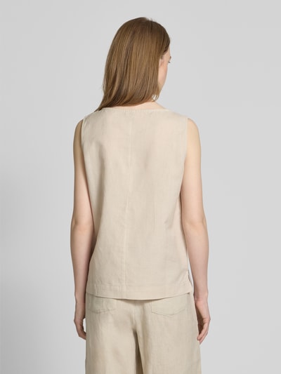 Christian Berg Woman Leinentop mit Rundhalsausschnitt Beige 5