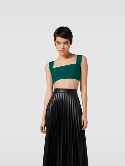 Victoria Beckham Crop Top in Strick-Optik Dunkelgruen 4