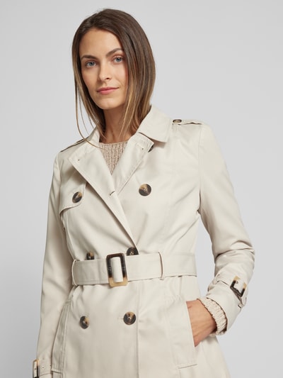 Zero Trenchcoat in unifarbenem Design mit Gürtel Beige 3