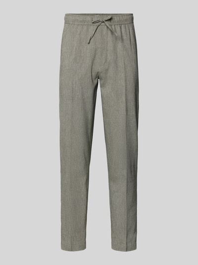Produktfoto, graue Hose mit elastischem Bund und Kordel, Material-Mix mit Leinen-Anteil, Regular-Fit, Modell 'PILOU' von Casual Friday