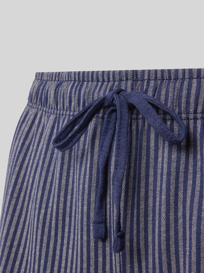 Produktfoto, Pyjama-Shorts mit Streifenmuster Modell 'Everyday' von s.Oliver RED LABEL, blau-beige Streifen, Baumwoll-Viskose-Mix, elastischer Bund