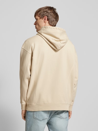 Hugo Blue Hoodie mit Label-Badge Modell 'Neliso' Beige 5