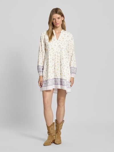 Pepe Jeans Uitlopende vrijetijdsjurk met all-over motief Offwhite - 1
