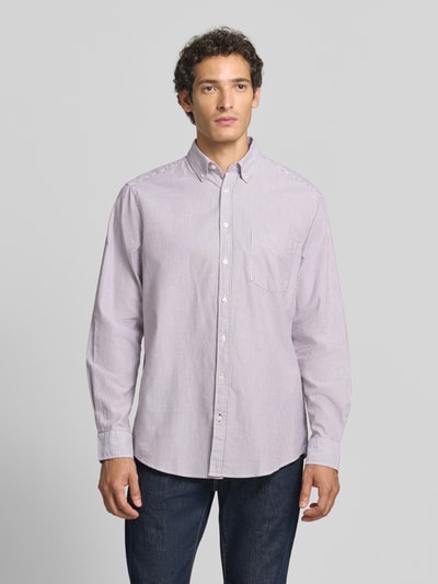 Christian Berg Men Koszula casualowa o kroju regular fit z kołnierzykiem typu button down Bordowy 4