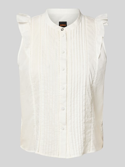 BOSS Orange Bluse mit Rundhalsausschnitt Modell 'Bantiana' Offwhite 2