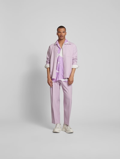 ISNURH Oversized Freizeithemd mit Knopfleiste Purple 1