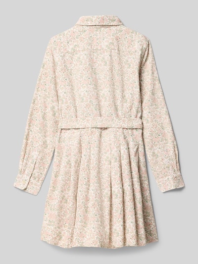 Polo Ralph Lauren Teens Hemdblusenkleid mit Button-Down-Kragen und Gürtel Beige 3