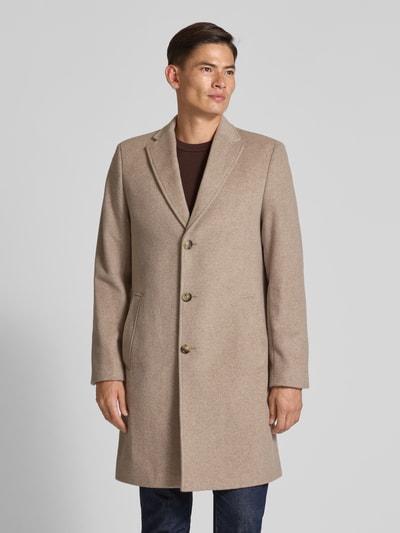 Christian Berg Men Wollen jas met reverskraag Beige - 4